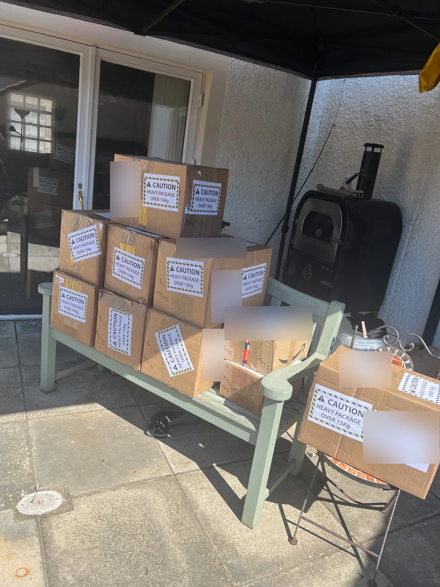 Packed cartons ready to send