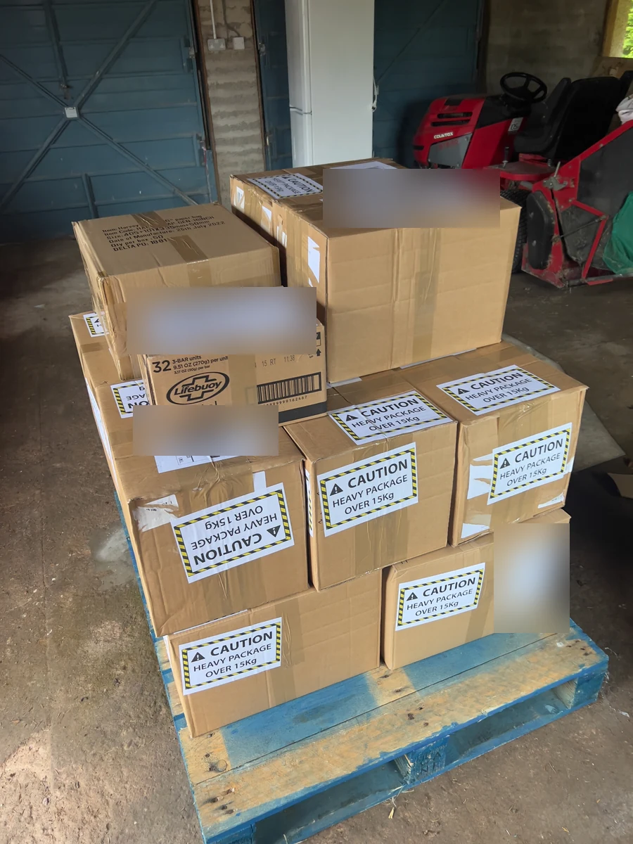 Packed stock ready on a pallet