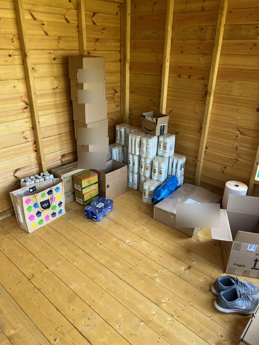 Stock and cartons in the packing room