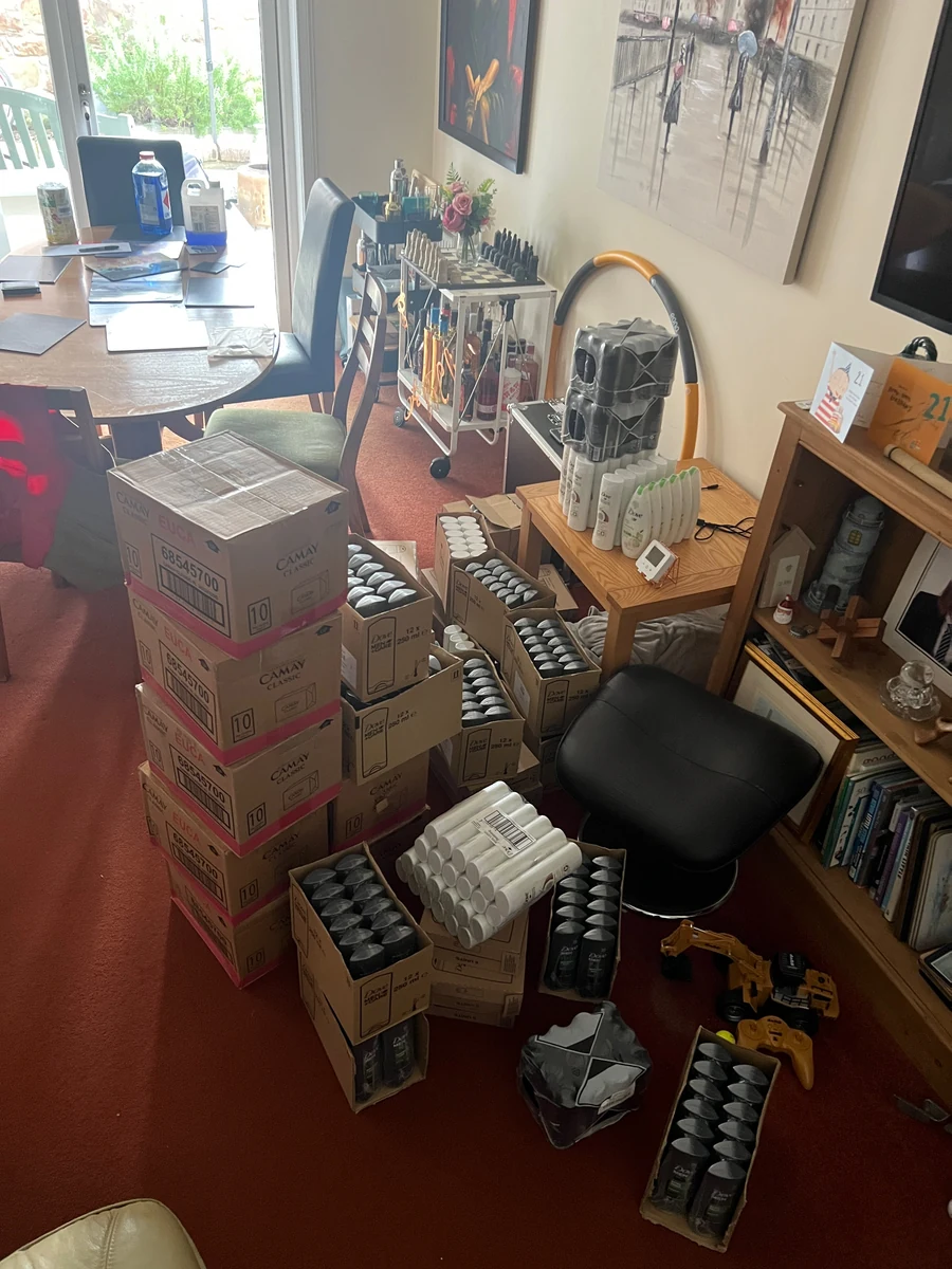 Stock arranged and ready for preparation